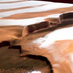 Mars North Pole - Chasma Boreale Water ice in the northern polar region of Mars - perspective colour view. Credit: ESA/DLR/FU Berlin (G. Neukum).